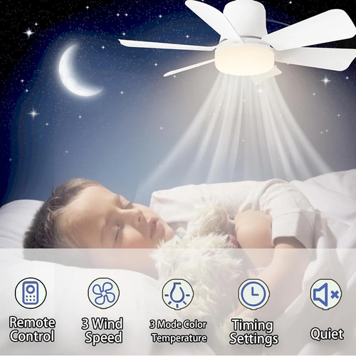 Socket Ceiling Fans with Lights and Remote- Socket Fan light with Dimmable Led