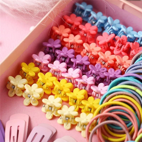 Shining Diva Fashion 780 Pcs Hair Accessories Set, Flower Bow Hair Clips Rubber