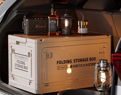 Stackable for SUV, Truck, Camping, Home, Garage - Space-Saving Cargo Organizer with Easy-Clean Surface (Black), Home Organization, Compact Design, Sturdy Handles, Durable Construction, Home Organizers, Suv Owners, Truck Buyers, Home Essentials, Versatile Storage, Space Saving, Home Improvement Enthusiasts