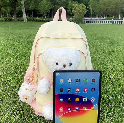Cute Pastel Bear School Bag