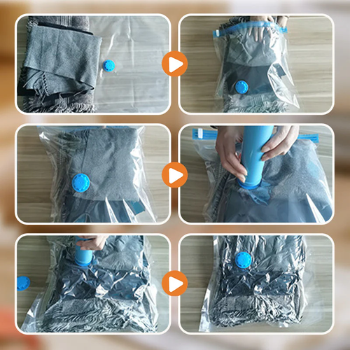 Transparent Multi-Functional Vacuum Storage Bags set（5pcs) with Electric Pump
