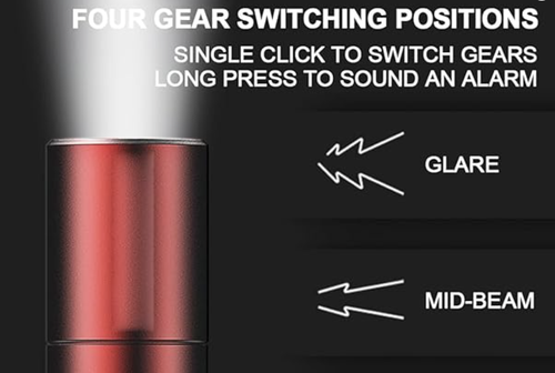 3-in-1 Rechargeable Flashlight with Arc Lighter and Alarm,Multifunctional Rechargeable Flashlight High Lumens