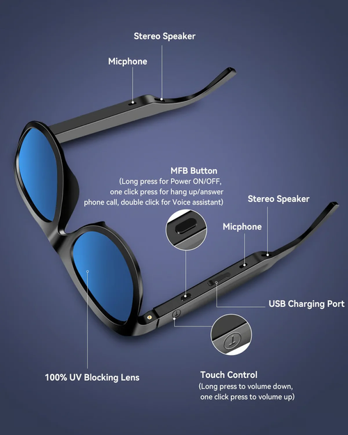 Smart Wireless Headphones Sunglasses 🔥