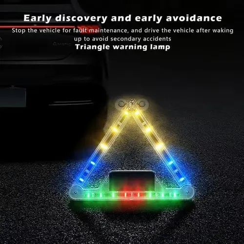 Foldable Solar Powered 🚗Triangular Warning Light