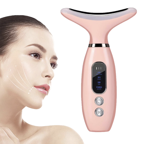 Face Massager Machine with Warm Compress 4 Color Light Skin Care Anti-Wrinkle Face Lift Device Heat