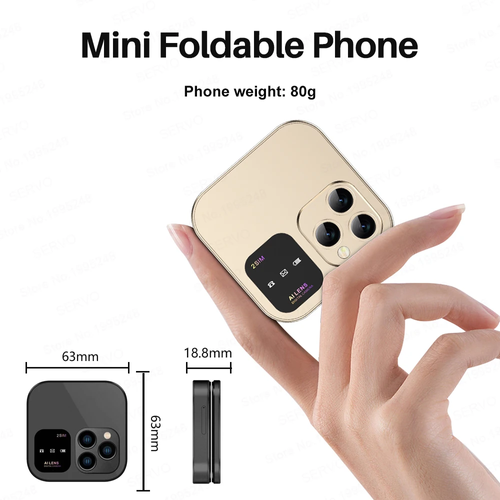 New Mini Flip Mobile Phone FM Radio Magic Voice Blacklist Speed Dial Vibration 2SIM Card Small Display Foldable Phone