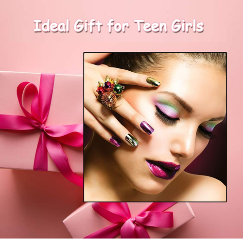 Makeup Kits Flower Make Up Pallete Gift Set for Teen Girls and Women - Petals Expand to 3 Tiers -Variety Shade Array - Full Starter Sets for Beginners, Cosplay