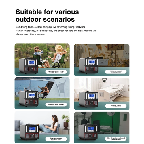 Power Station , Large Capacity Multi-Function Outdoor PowerBank Solar Generator