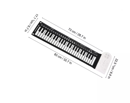 USB Hand Roll Up Piano Portable Folding Electronic Organ Keyboard Instruments 49 Key for Music Lovers Playing Accessories