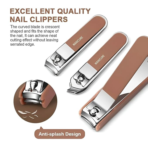 8-in-1 Manicure Pedicure Kit for Men & Women | Stainless Steel Nail Clippers Set