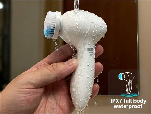 Ultrasonic Electric Facial Cleansing Brush 3 Modes IPX7 Waterproof Soft Bristles Skin Care Tool