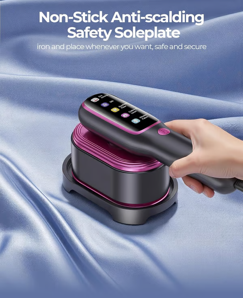 2-in-1 Handheld Smart Digital Display Steamer Iron - 15s Heat Up & 5 Adjustable Steam