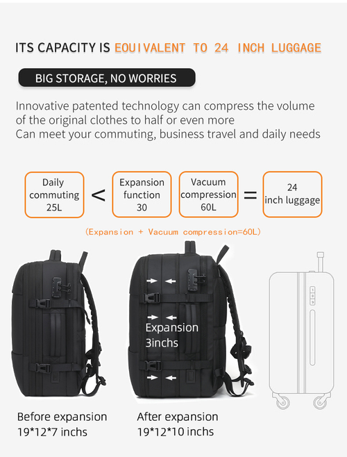 Airbag HIGH-CAPACITY VACUUM COMPRESSION BACKPACK