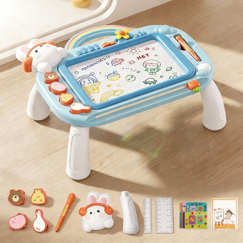 Children's Magnetic Drawing Board & Graffiti Board - Baby's Writing Tablet, Magnetic Colorful Drawing (with Stand Toy)