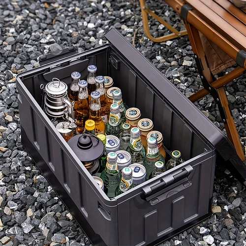 Stackable for SUV, Truck, Camping, Home, Garage - Space-Saving Cargo Organizer with Easy-Clean Surface (Black), Home Organization, Compact Design, Sturdy Handles, Durable Construction, Home Organizers, Suv Owners, Truck Buyers, Home Essentials, Versatile Storage, Space Saving, Home Improvement Enthusiasts