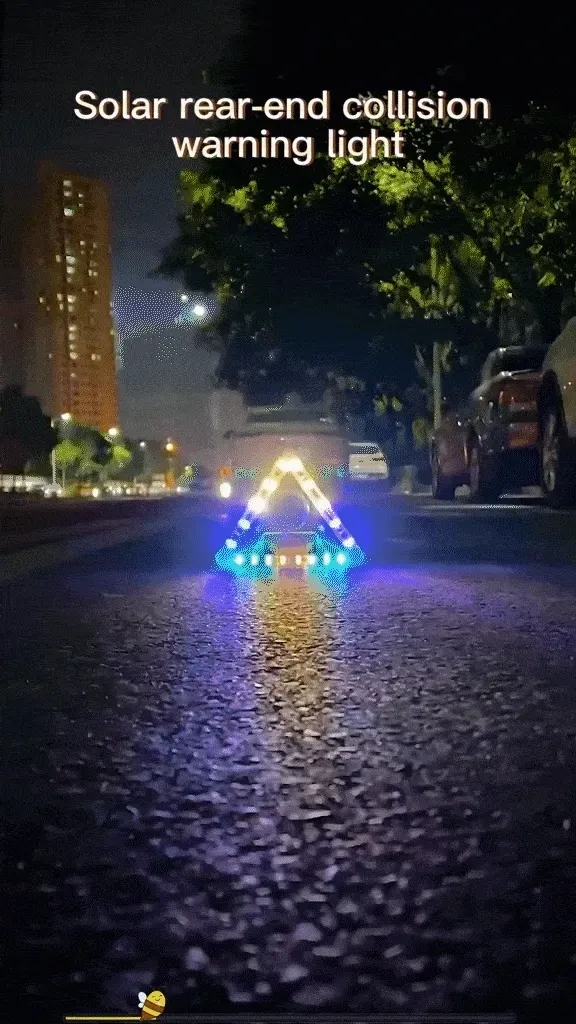 Foldable Solar Powered 🚗Triangular Warning Light