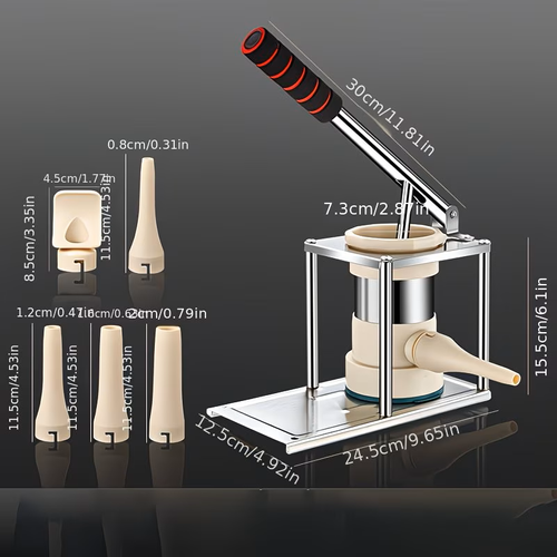 Stainless Steel Manual Sausage Maker Kit - Perfect for Homemade Hot Dogs & Meatballs, Includes Stuffer Tube - Ideal for Home Kitchen Use, Pressing, Sausage Maker