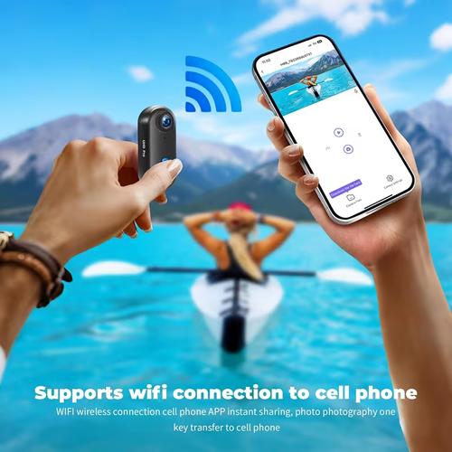 Mini Body Cam, 4K&1080P Thumb Action Camera with 32G TF Card