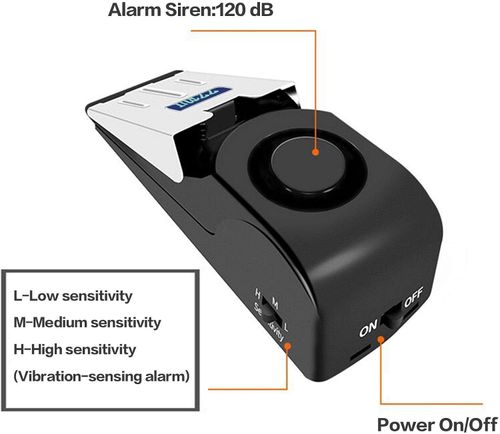 ZZRUI Door Stop Alarm with 120dB Siren, 4 Pack Portable Security Door Stopper Wedge Alarm for Travel, Home, Apartment, Dorm, Hotel, Entry Alert Safety Device for Women & Kids