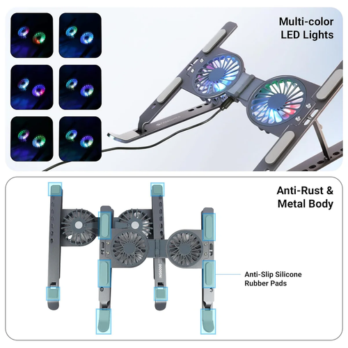Aluminum Alloy Laptop Stand with Dual Air cooling Radiator