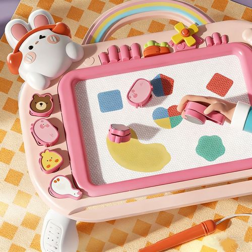 Children's Magnetic Drawing Board & Graffiti Board - Baby's Writing Tablet, Magnetic Colorful Drawing (with Stand Toy)