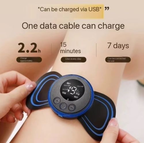 EMS Neck Massagers LCD Display Electric Cervical Vertebra Massage Patch for Relieve Relax Muscle Fatigue Relaxation Portable Neck Stretcher, Neck Back Patch 8 Mode Pulse Muscle Stimulator Relief Pain