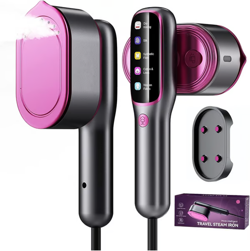 2-in-1 Handheld Smart Digital Display Steamer Iron - 15s Heat Up & 5 Adjustable Steam