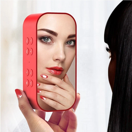 Digital Alarm Clock FM Radio Wireless Bluetooth Mirror LED With Speaker Portable