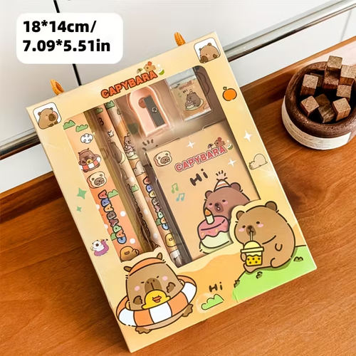 🔥48% OFF, BUY 1 GET 3sets, 6pcs cartoon  Cute Stationery Set