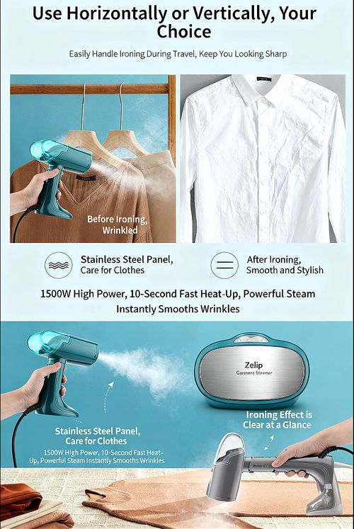 USB Rechargeable Mini Handheld Garment Steamer Portable Foldable Wet Dry Iron for Clothes Travel Business