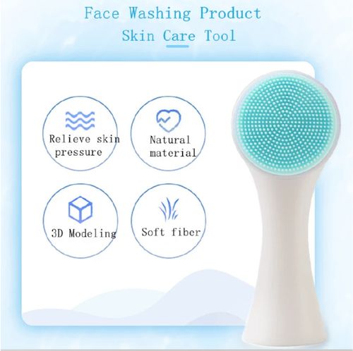 Double-Sided Silicone Face Cleansing Brush Facial Cleanser Blackhead Removal Product Pore Cleaner Exfoliator Face Scrub Brush