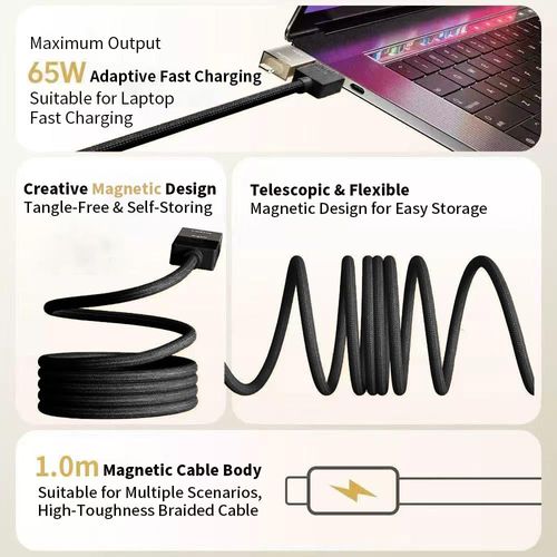 4-in-1 Magnetic Self-Storing Charging Cable