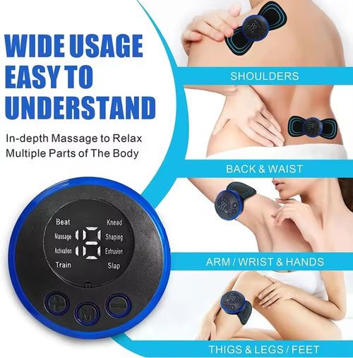 EMS Neck Massagers LCD Display Electric Cervical Vertebra Massage Patch for Relieve Relax Muscle Fatigue Relaxation Portable Neck Stretcher, Neck Back Patch 8 Mode Pulse Muscle Stimulator Relief Pain
