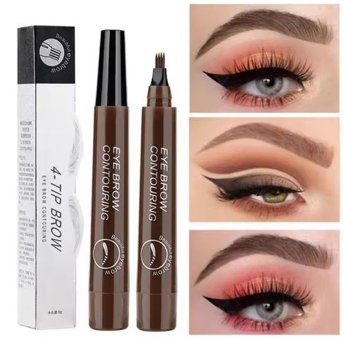 4 Tip Microblading Tattoo Eyebrow Pencil Brow Tattoo Pen Paint Makeup Eyebrows Waterproof Gray Brown