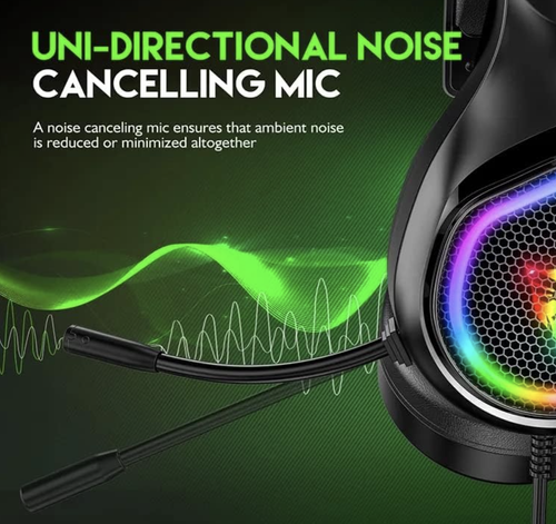 Gaming Headphones Low Latency 7.1 Channel Surround Sound 360-degree Rotating Noise Reduction Wired Headset