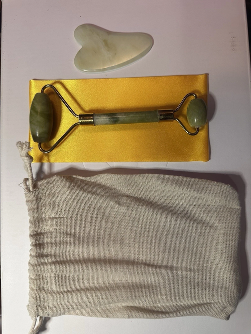 Jade Roller and Gua Sha Set - Guasha Tool for Face - Skin Care Gift Set