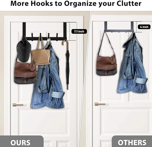 Over The Door Hooks, Door Hanger Hooks for Hanging, Over The Doors Towel Racks for Bathroom with 12 Coat Hook