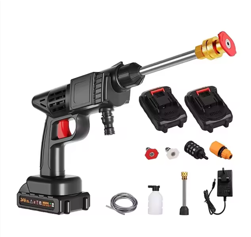 Ultimate 🚀24V Cordless High-Pressure Car Wash Spray Gun 💦 Rechargeable Portable Power Washer with Long Hose, Adjustable Nozzles, Foam Bottle & Full Cleaning Accessories for Cars,Homes