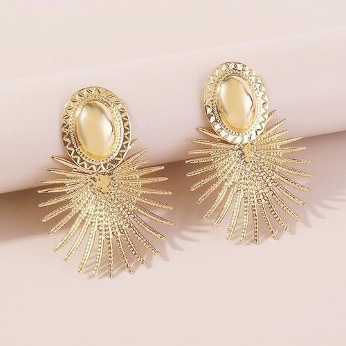Gold Star Flower Earrings - Gold