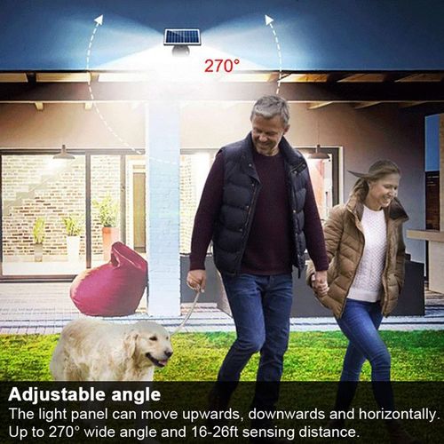 74LED Solar 3 Heads Rotatable Lamp Motion Sensor Wall Lamp