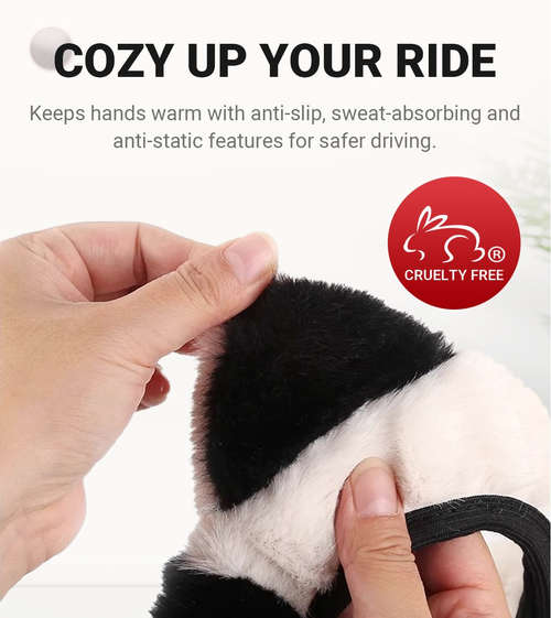 🎁Universal Non-slip Soft Cute Cat Ears Plush Steering Wheel Cover