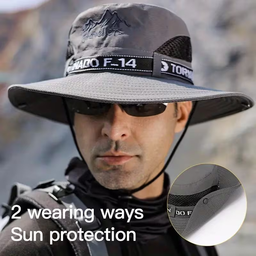 Stylish Wide-Brim Men's Hat | Suitable for Summer Outdoor Activities such as Fishing, Hiking, and Travel | Versatile Outdoor Cap