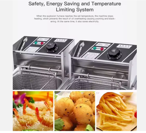 Nunix 6LSingle Commercial Electric Deep Fryer Stainless Steel Cookware Silver