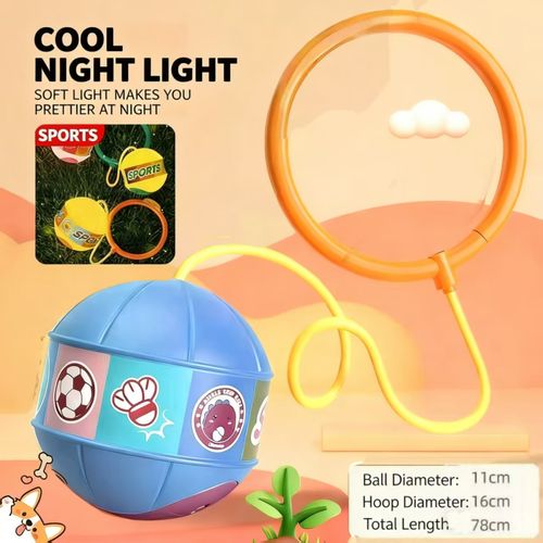 Children's Bounce Training Ball Soft Rope Bounce Ball Luminous Flash Bounce Ball Toy - Foot Hula Hoop