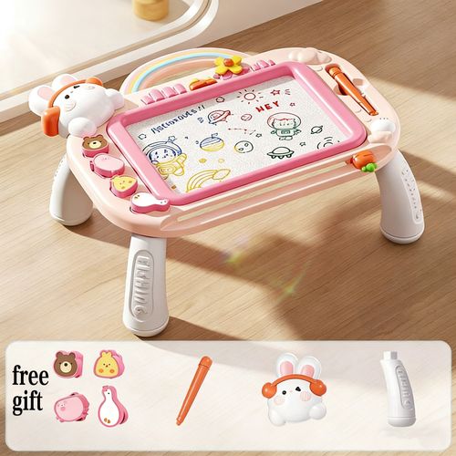 Children's Magnetic Drawing Board & Graffiti Board - Baby's Writing Tablet, Magnetic Colorful Drawing (with Stand Toy)