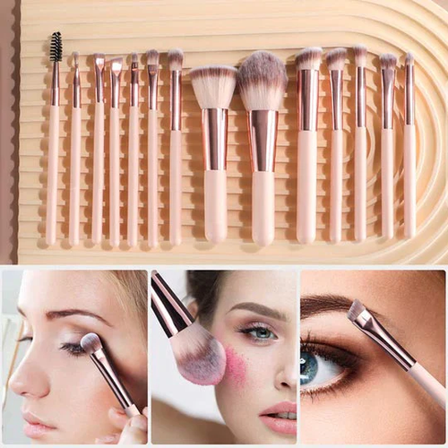 🔥 14 pcs Travel Makeup Brush Set with LED Light Mirror🌈