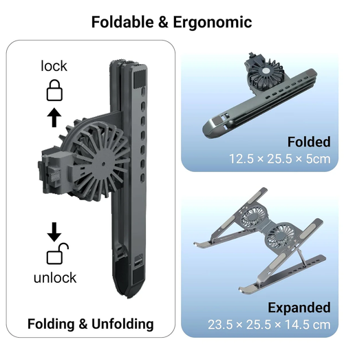 Aluminum Alloy Laptop Stand with Dual Air cooling Radiator