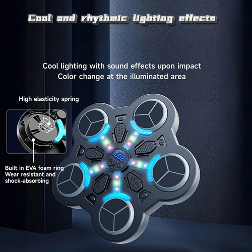 🎵 Bluetooth Music Boxing Machine – Interactive Fitness Game, LED Lights & Safe Inflatable Design 🎯