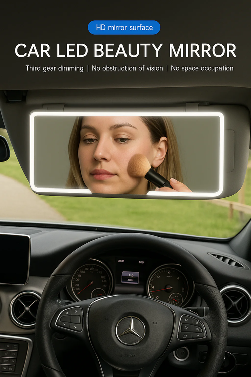 LED Car Makeup Mirror – Universal Sun Visor Vanity Mirror