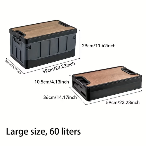 Stackable for SUV, Truck, Camping, Home, Garage - Space-Saving Cargo Organizer with Easy-Clean Surface (Black), Home Organization, Compact Design, Sturdy Handles, Durable Construction, Home Organizers, Suv Owners, Truck Buyers, Home Essentials, Versatile Storage, Space Saving, Home Improvement Enthusiasts